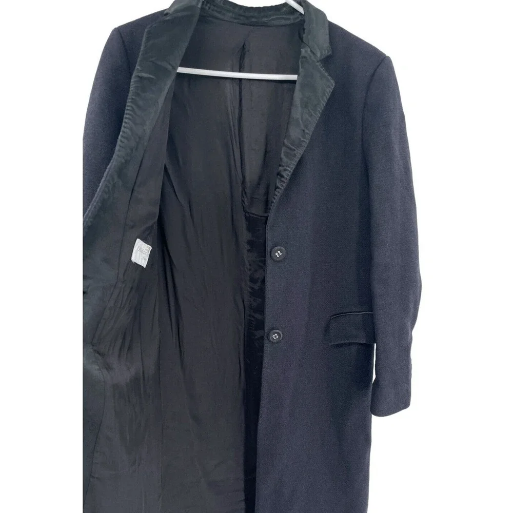 Officine Generale Coat Eden Satin Trimmed Wool Blend 38 US 6 Dark Navy Blue